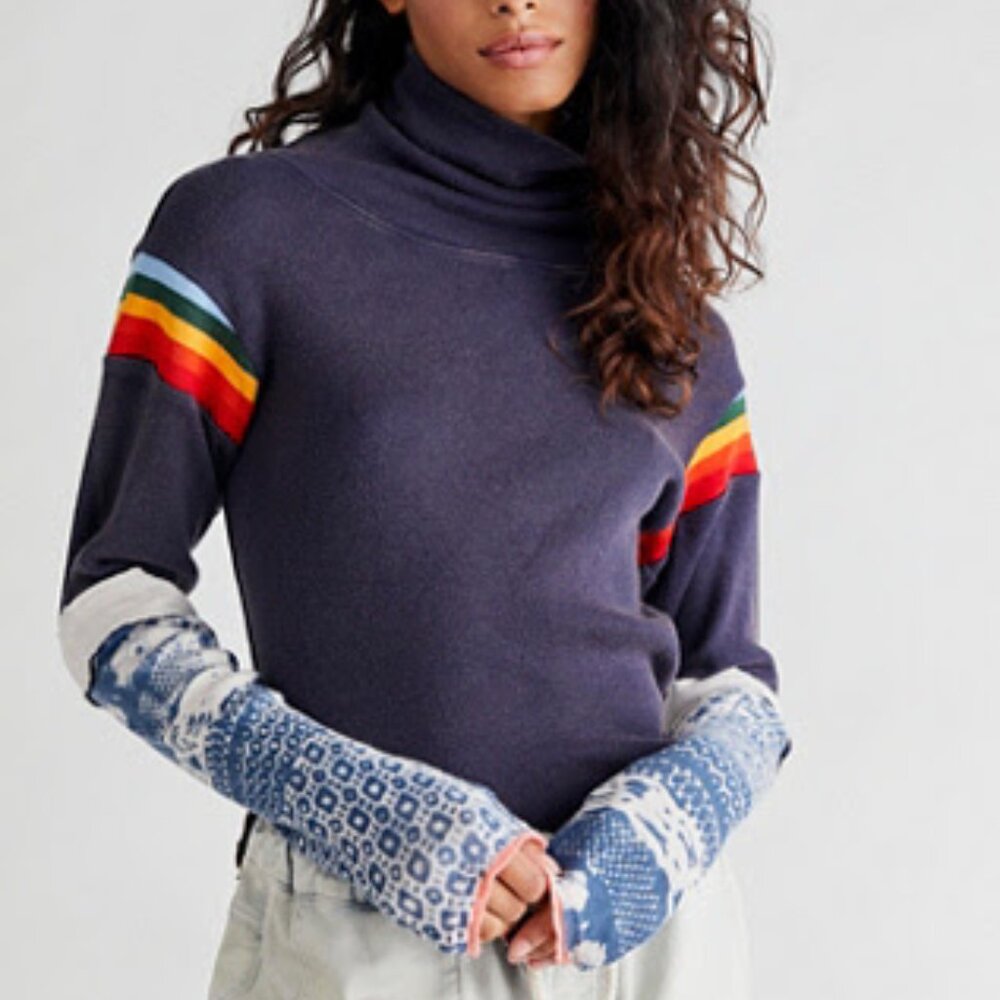 Free People Rainbow Of Love Turtleneck